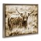 Stupell Industries Vintage Cow In Pasture Framed Floater Canvas Wall Art